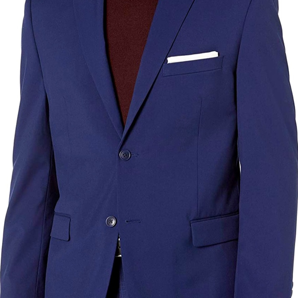 Adolfo Men's Micro Tech Suit Jacket Sz 42 Reg Blue